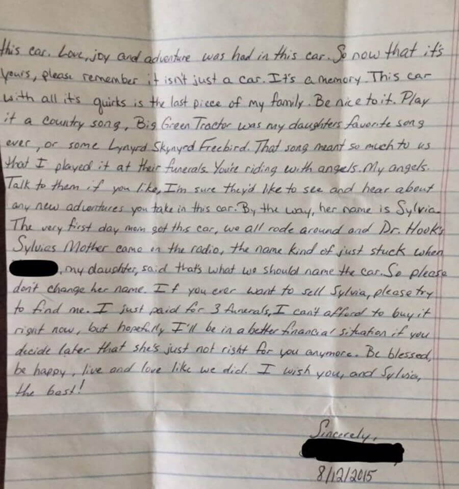 Mom Hides Heartbreaking Letter in Dashboard for New Owner: “You’re ...